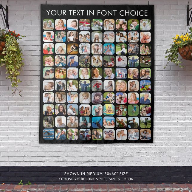 Tenture Collage photo simple 90 noir personnalisé (Créateur téléchargé)