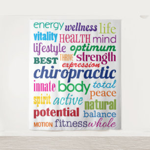 Tenture Colorant Motivation Word Collage Chiropractic