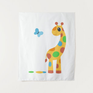 Tenture Colorful Girafe and Butterfly