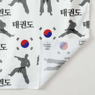 Tenture Combattant de Taekwondo Art Martial 태권도 Drapeau de