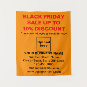 Tenture Commerce noir Vendredi Vente sur couleur orange