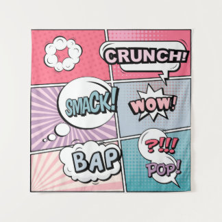 Tenture concept créatif Abstrait comic pop art style blan
