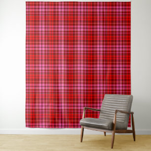 Tenture Conception de carreaux Tartan Rouge Grenat Rose 