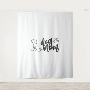 Tenture Conception de dessin au trait de maman de chien Am