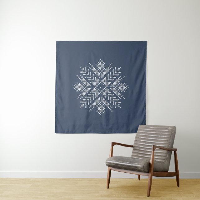 Tenture conception de flocon de neige de la croix de Noël (En situation (horizontale))