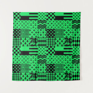 Tenture Conception de maquette Motif mixte en noir vert