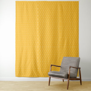 Tenture Conception de motif de cube hexagonal jaune vibran