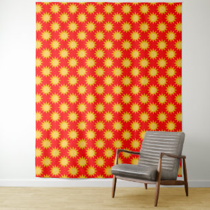 Tenture Conception de motif de soleil ensoleillé sur fond