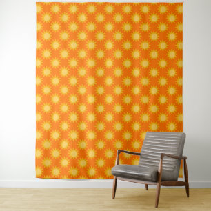 Tenture Conception de motif de soleil ensoleillé sur orang