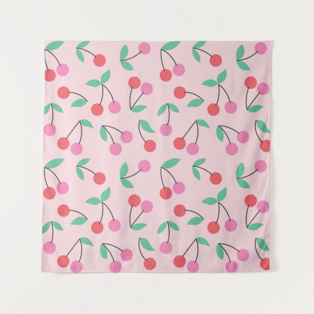 Tenture Conception de motif sans couture de cerise mignonn (Devant)