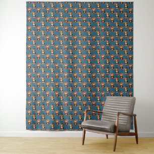 Tenture Conception de motif singe bleu 