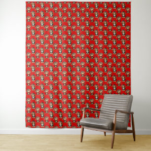 Tenture Conception de motif singe rouge