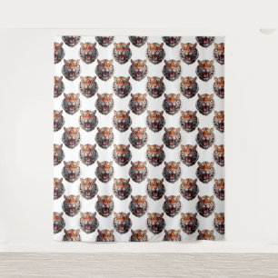 Tenture Conception de motif tête de tigre - Blanc