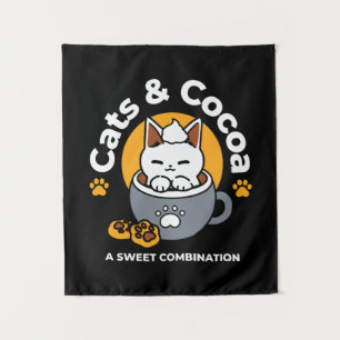 Tenture Conception de Mug de vacances avec Cosy Cat et Paw