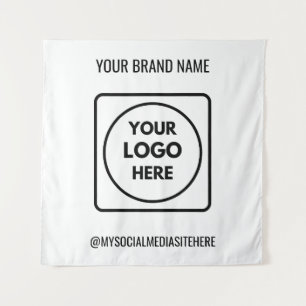 Tenture Conception de mur promotionnel avec texte et logo 