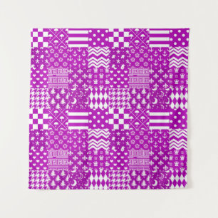 Tenture Conception de Patchwork Motifs mélangés violet bla