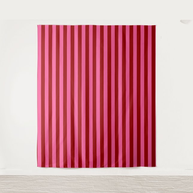 Tenture Conception de rayures rose rouge grenat  (Devant)
