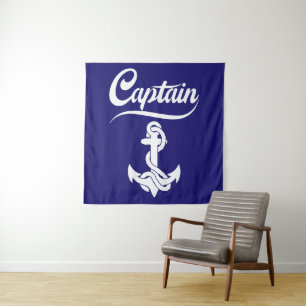 Tenture Conception nautique d'ancre de voilier capitaine