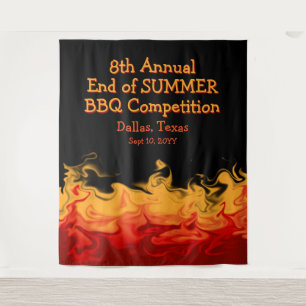 Tenture Concours de cuisine BBQ Modern Fire Flames
