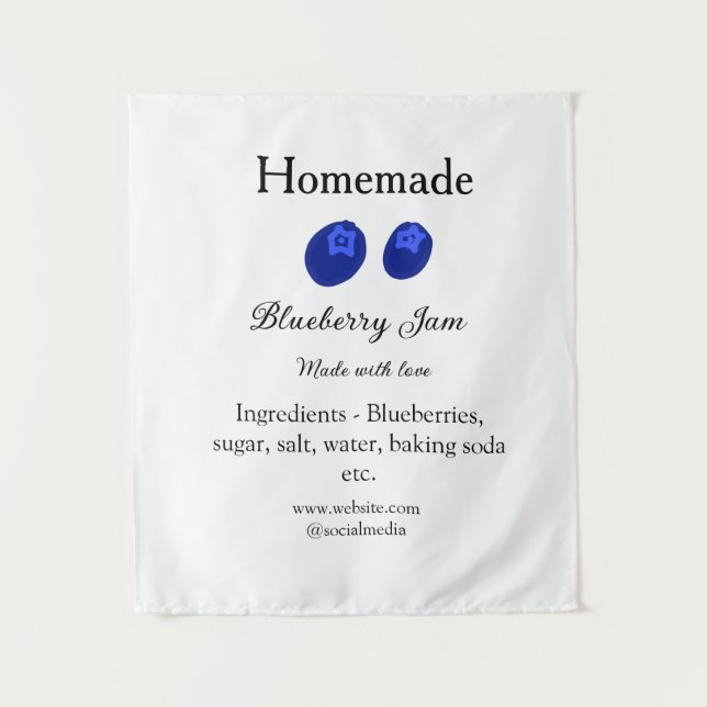 Tenture Confiture de bleuets maison faite avec amour ajout (Devant)