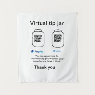 Tenture Conseil virtuel jar q r code argent don PayPal ven