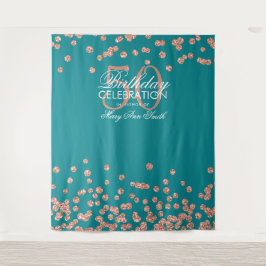 Tenture Contexte 50e anniversaire Rose Gold Turquoise Conf