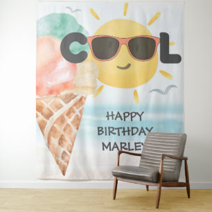 Tenture Cool d'été   Tropical Beach Ice Cream Anniversaire