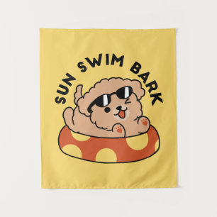 Tenture Cool Summer Chien Flottant - Jolie Puppy Pool Part