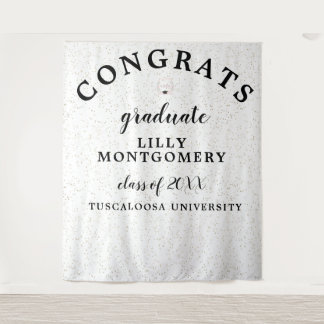 Tenture Coquette Monogramme Graduation Photo Contexte