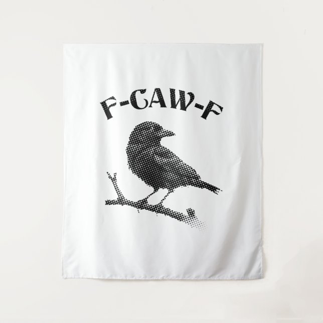 Tenture Corbeau F-CAW-F Halloween Minimaliste (Devant)