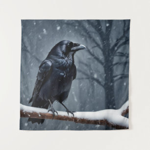 Tenture Corbeau noir foncé
