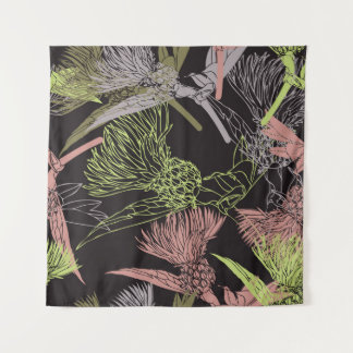 Tenture Cornflowers colorful patternpattern,flower,green,d