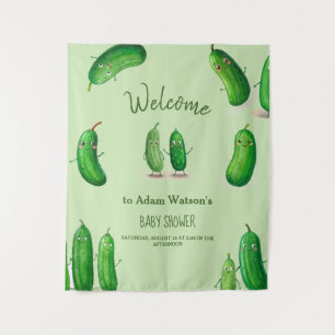 Tenture Cornichons Concombre Vert Baby Shower Fantaisiste