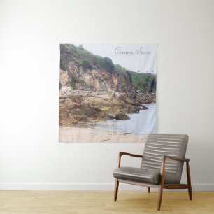 Tenture Coruna, Espagne Vue Océanique Avec Falaises Pitt