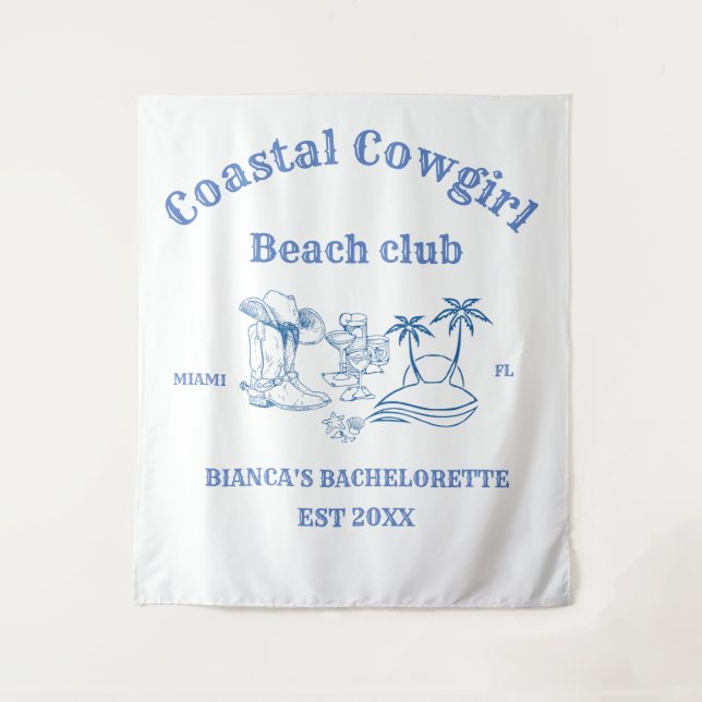 Tenture Costal Cowgirl Dernier Toast Bachelorette (Devant)