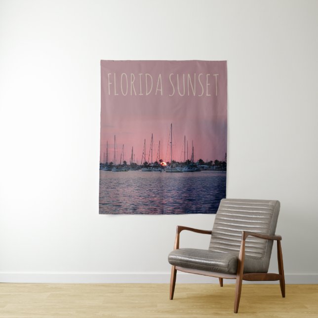 Tenture Couché de soleil de Floride (En situation)