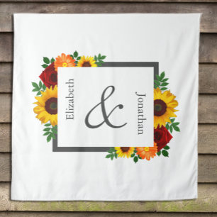 Tenture Coucher de soleil Tournesol Rose Fleurs Mariage