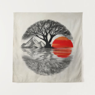 Tenture Coucher de soleil Zen Enso