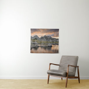 Tenture Coucher du soleil au lac pyramid