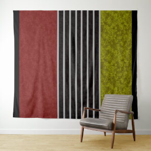 Tenture couleurs modernes Abstraites rouge vert blanc noir