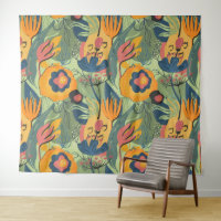 Couleurs riches fleurs exotiques sans couture moti