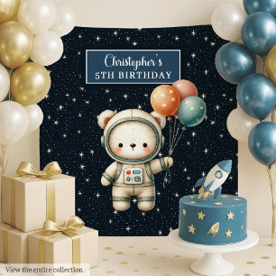 Tenture Coup d'oeil à l'ours de l'espace pour la fête d'an