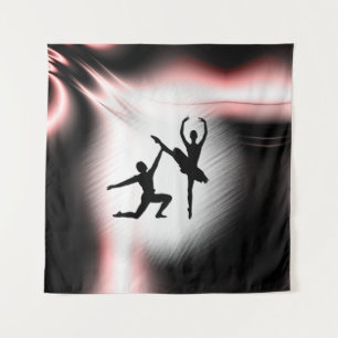 Tenture Couple de ballet danse accent rose