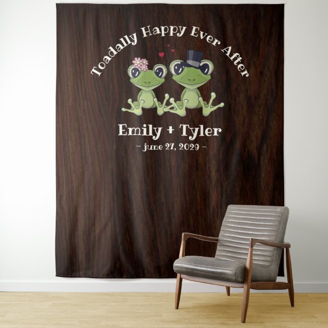 Tenture Couple de grenouilles des bois rustiques Toile de  (En situation)