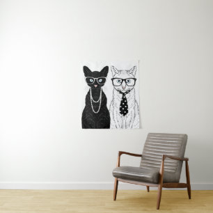 Tenture Couples de chat