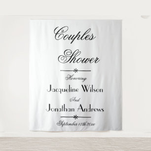 Tenture Couples nuptiaux Script de douche Photo Booth Arri
