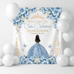 Tenture Couronne de conte de fée or et bleu bébé de robe d