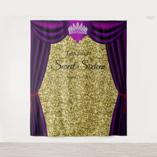 Tenture Couronne de princesse Sweet 16 rideau violet paill