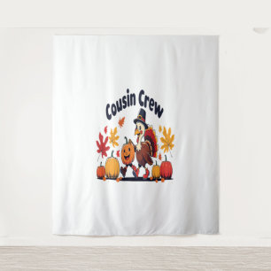 Tenture Cousin Crew Thanksgiving Citrouille