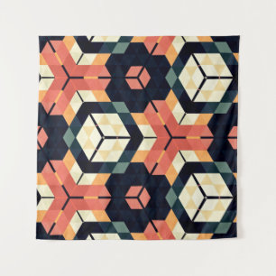 Tenture Couteaux géométriques hexagones Abstraits et color
